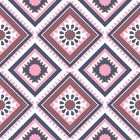 Geometric ethnic pattern with square triangle diagonal abstract ornament design for clothing fabric textile printing, handcraft, embroidery, carpet, curtain, batik, wallpaper wrapping, vector seamless