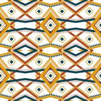 Geometric ethnic pattern with square triangle diagonal abstract ornament design for clothing fabric textile printing, handcraft, embroidery, carpet, curtain, batik, wallpaper wrapping, vector seamless