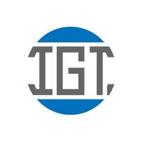 diseño de logotipo de letra igt sobre fondo blanco. concepto de logotipo de círculo de iniciales creativas de igt. diseño de letras igt. vector