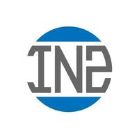 INZ letter logo design on white background. INZ creative initials circle logo concept. INZ letter design. vector