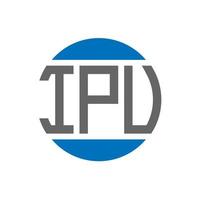 Diseño del logotipo de la carta de la ipu sobre fondo blanco. concepto de logotipo de círculo de iniciales creativas de ipu. diseño de carta de la uip. vector