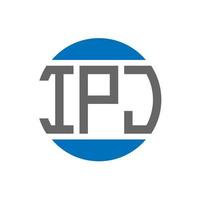 diseño de logotipo de letra ipj sobre fondo blanco. concepto de logotipo de círculo de iniciales creativas de ipj. diseño de letras ipj. vector