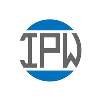 diseño de logotipo de letra ipw sobre fondo blanco. concepto de logotipo de círculo de iniciales creativas de ipw. diseño de letras ipw. vector
