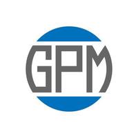 diseño de logotipo de letra gpm sobre fondo blanco. concepto de logotipo de círculo de iniciales creativas de gpm. diseño de letras gpm. vector