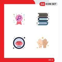 4 Creative Icons Modern Signs and Symbols of badge nature woman knowledge dua Editable Vector Design Elements