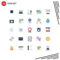 User Interface Pack of 25 Basic Flat Colors of satellite technology nature signal speaker Editable Vector Design Elements