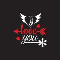 i love you t shirt design vector