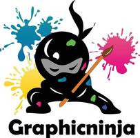 Graphic Cute Ninja vector