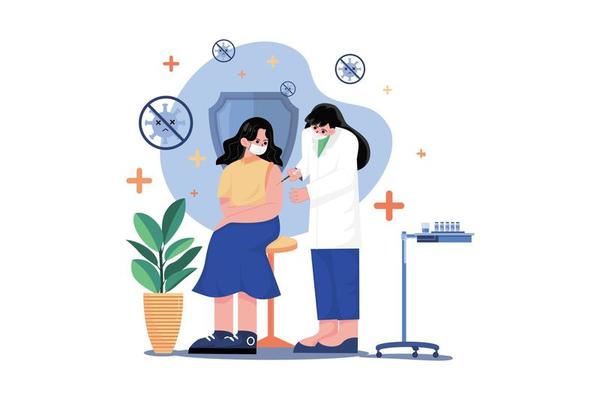 Vaccination Covid-19 Illustration concept. A flat illustration isolated on white background