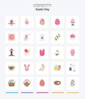 Creative Easter 25 Flat icon pack  Such As data. nature. boiled. easter. food vector