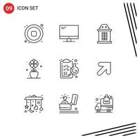 9 Creative Icons Modern Signs and Symbols of chemical spring pc tulip flower Editable Vector Design Elements