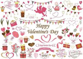 Valentines Day Vector Design Element Set Isolated On A White Background.