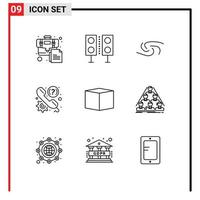 Universal Icon Symbols Group of 9 Modern Outlines of support help technology faq crypto currency Editable Vector Design Elements