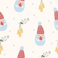 papel de regalo de navidad. fondo transparente de año nuevo. papel digital de navidad. estampado textil de año nuevo vector