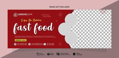 Fast Food Social Media Banner Vector Design Template