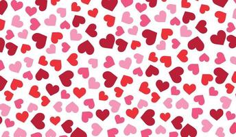 Abstract seamless pattern with pink hearts on white background. Universal print. vector