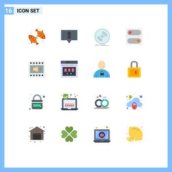 Editable Vector Line Pack of 16 Simple Flat Colors of open volume amplifier dj toggle preferences Editable Pack of Creative Vector Design Elements