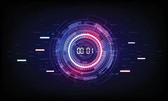 Abstract Futuristic Technology Background with Digital number timer concept and countdown, vector transparent