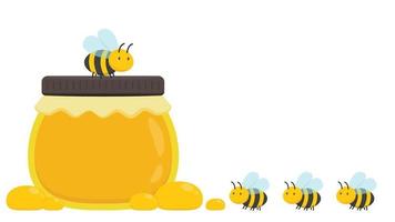 Honey jar vector. free space for text. vector