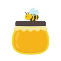 Honey jar vector. free space for text. vector