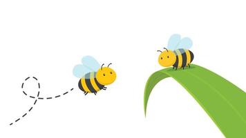 Bee character design. Bee and Honey drop icon. vector