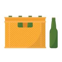 Crate vector. free space for text. wallpaper. Bottle in crate. vector