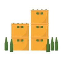 Crate vector. free space for text. wallpaper. Bottle in crate. vector