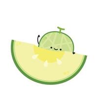 Melon character design. melon on white background. Melon cartoon. vector