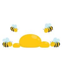 Bee character design. Bee and Honey drop icon. vector