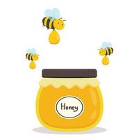 Honey jar vector. free space for text. vector