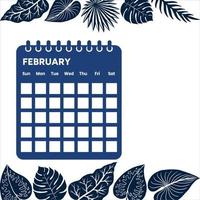 February Month Calendar vector