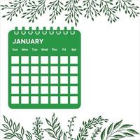 January Month Calendar vector