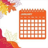 January Month Calendar vector