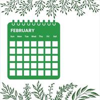 February Month Calendar vector