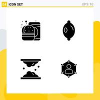 Thematic Vector Solid Glyphs and Editable Symbols of burger skin food cholesterol skin Editable Vector Design Elements