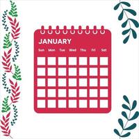 January Month Calendar vector