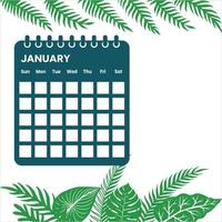 calendario del mes de enero vector