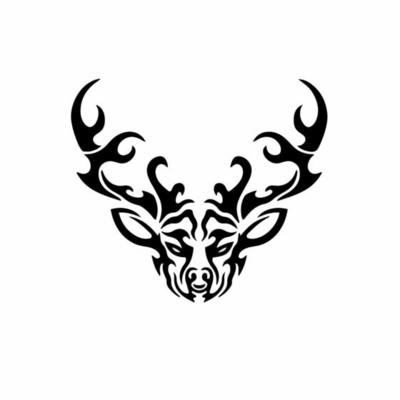 Tribal Deer Logo. Tattoo Design. Stencil Vector Illustration 16189155  Vector Art at Vecteezy