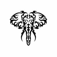 Tribal Elephant Logo. Tattoo Design. Stencil Vector Illustration