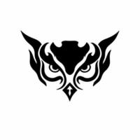 Tribal Owl Logo. Tattoo Design. Stencil Vector Illustration