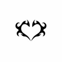 logotipo del símbolo de amor. diseño de tatuajes tribales. Ilustración de vector de plantilla