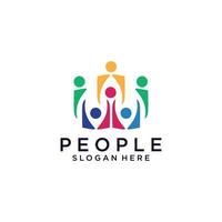 People logo icon design template flat vector