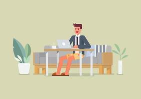 Man working from home vector