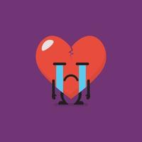 Heartbroken characters emoji vector