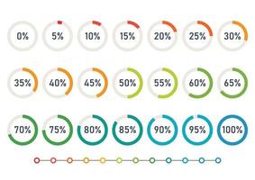 infografía de gráficos circulares de rueda de progreso vector