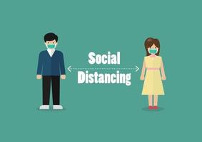 personas de distanciamiento social que mantienen la distancia por riesgo de infección y enfermedad vector