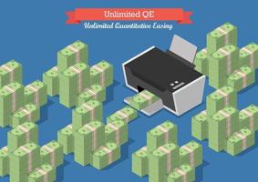Unlimited Quantitative Easing vector