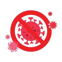 Sign caution coronavirus vector