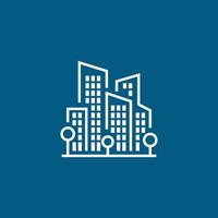 Buildings line icon vector