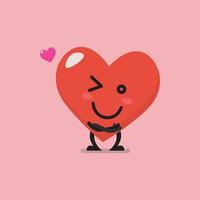encantador emoji de personaje de corazón vector